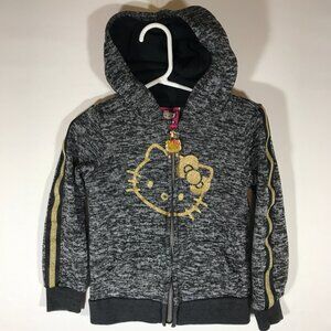 Hello Kitty by Sanrio Girl's 4T Gray Long Sleeve Full Zip Hoodie Jacket